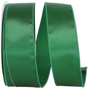 Reliant Ribbon Satin Value Wired Edge Ribbon, 2-1/2 Inch X 50 Yards, Emerald Green