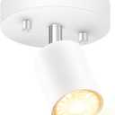 Track Lighting Fixture Ceiling, Modern LED Track Lighting Kit, White Ceiling Light for Kitchen, Rotatable Spotlight Heads, Wall Mount Spot Lighting for Island/Bedroom/Hallway (GU10 Socket, NO Bulb)