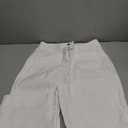 LookbookStore Wide Leg Cropped Jeans for Women High Waisted Stretchy Denim Pants Baggy Flare Trouser Jeans Front Pockets (White, M)