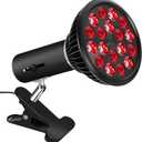 Red Light Therapy Bulb with Adjustable Socket Clamp, 18 LEDs Red & Infrared Light Therapy Device for Skin Care & Pain Relief