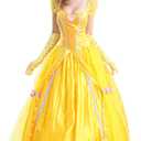 Princess Beauty Costume for Women, Girl Princess Belle Dress up Ball Gown, Halloween Costume Adult (Small)