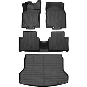 HAFIDI Floor Mats & Cargo Liner Set Fit for 2014-2020 Nissan Rogue (Not Sport) All Weather Protection TPE Anti-Slip Automotive Full Set Floor Liners Custom Accessories - Black