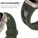 NewWays for Apple Watch Ultra 2 Band 49mm Series 10 46mm 45mm 44mm for Men, Hexagonal Titanium Mesh Wide Sport Liquid Silicone Rubber Band for Apple Watch Band iWatch Ultra Luxury Design