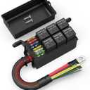 DaierTek 12V Relay Box 6 Way12 AWG Pre-Wired Waterproof Relay Box 6 Slot ATC/ATO Fuse Relay Block Universal Relay Panel for Automotive Car Marine Boat