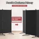 Kokorona 3 Panel Room Divider, 6FT Tall Folding Privacy Screen Wall Dividers, Portable Privacy Screen Freestanding Room Divider for Room Separation, Included - Cover Strips, Black, 102''W x 71''H