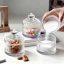 CJJKH 5 Pieces Body & Face Powder Puff with Container Set, 3.6Inch in diameter,Crystal Storage Case, 2 Soft Washable Velour Puffs and 2 Dual-Use Dry/Wet Puffs for Women, Baby, Face & Body Makeup