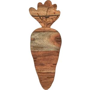 Affinity Decor Carrot Shaped Wood Serving Board, Organic Wood Cutting Board for Kitchen, Wooden Charcuterie Boards, Funny Easter Serving Platter for Cheese and Food, 16.2" x 6.1"