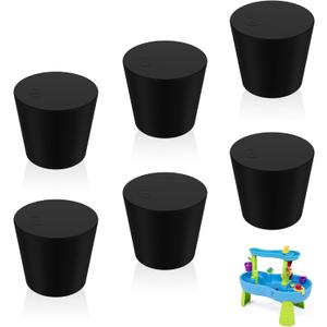 3 x 6Pcs Water Table Plug Replacement Compatible with Step 2, Solid Rubber Stopper, Black Tapered Shaped Drain Plug, Good Sealing for Hold Water, Widely Used in Test Tubes and Pots for Plants