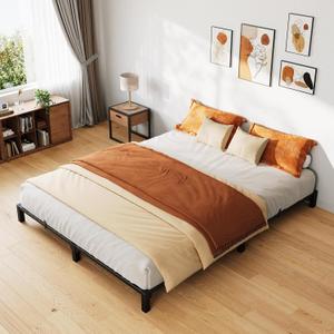 GarveeHome 6 Inch Full Bed Frame, Heavy Duty Metal Platform Bed Frame with Iron Slat Support, No Box Spring Needed, Tool-Free Assembly, Supports 800 Lbs