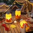 VIHOSE 12 Set Camping Lanterns Crafts with LED Candle Light DIY Fake Fire Camping Craft Kits Make Your Own Campfire Lanterns Decoration for Camp Party Home Party Favors