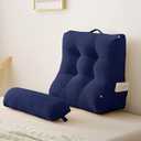 Sasttie Wedge Pillow Set, 2PCS Reading Pillow for Sitting, Bed Wedge Pillow Headborad for Sleeping, After Surgery, Acid Reflux, Leg and Back Support, with Neck Cushion, 23"x11.5"x23", Navy