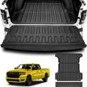 TTX LIGHTING 5.7FT Truck Bed Mat & Tailgate Mat Fit for 2019-2025 Dodge Ram 1500 (NOT for 1500 Classic) Accessories Not for Rambox - All Weather TPE Heavy Duty Pickup Bed Liner