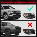 Huray Headlight Assembly for Jeep Compass 2022-2025 [LED High/Low Beam Light] [Halogen Side Marker] OE Head Lamp Replacement Passenger Side