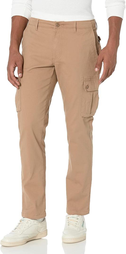 Amazon Essentials Men's Slim-Fit Stretch Cotton Twill Cargo Pants (30W x 30L, Dark Khaki Brown)