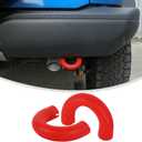 Linskip Tow Hook D Ring Covers Compatible with 2021-2025 2026 Ford Bronco Accessories, Rear Bumper Tow Hook Rubber Sleeve Protectors for Bronco Raptor Accessories(Red)
