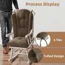 Wingback Rocking Chair Cushion - Small 17"x17" Seat & 26.7"x22.2" Back, for Indoor Rockers, Glider & Adirondack Chair Cushions, High-Density Sponge, Comfort Chenille with Ties (Deep Brown, 2-Piece)