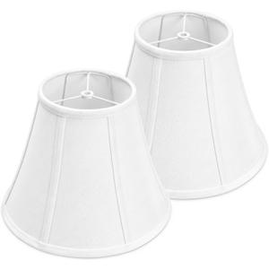 White Bell Lamp Shades Set of 2, 6.7" x 13" x 10" Fabric Replacement Lampshades for Table Lamps, Spider Fitter Lamp Shades for Home Decoration in Living Room, Bedroom, Easy Assembly Required