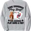 Hand Foot Card Game Set Score Grandma Game Set Hand and Foot Sweatshirt Smal