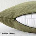 FUTEI Olive Green Decorative Throw Pillow Covers 12x20 Inch Set of 2,Soft Chenille Phoenix Tail Leaf Textured Pillow Case,Modern Home Decor for Couch Bed Living Room