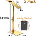 Hacaroa 2 Pack Shoe Display Stand Stainless Steel, Gold Shoe Riser Adjustable Height, Metal High Heel Sandal Display Rack Holder for Home Closet, Boutique, Store