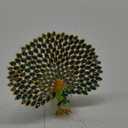 Peacock Jewelry Trinket Box Figurine Enamel Hinged Hand Painted Keepsake Decoration (Green)