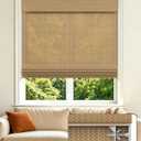 Allesin zen No Drill Cordless Bamboo Roman Shades, Light Filtering 36" W x 64" H, Brown