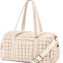 Quilted Travel Duffle Bag for Women Medium Weekender Bag Puffer Overnight Bag Large Soft Puffy Duffel Bag Carry-On Gym Bag Lightweight Personal Item Travel Bag for Trips Business Sport Airplane