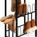 GADFISH Free Standing Shoe Racks, Vertical Boot Rack, Black Metal Boot Storage Organizer Tall Boots Organizer for Closet, Entryway, Shoe Rack for Boots, Sneakers, Fit 8 Pairs