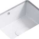 16 Inch Bathroom Vanity SinSmall Undermount Bathroom Sinks Rectangular White Porcelain Vessel Sink Cabinet 15.75" x 11.82" Ceramic Wash Basin Sink With Overflow Tiny Lavamanos Para Baos KINGWONG
