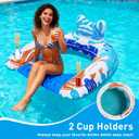 Pool Floats Adult, 3Pack/4Pack Inflatable Pool Floats Chair, U-Shaped Pool Float Lounger with Comfortable Headrest Cup Holders Handles, Portable Pool Floaties for Adults Kids Beach Pool Lake