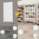 Metal Pegboard Display Stand 3.5 x 5.5 Feet, Adjustable Height with 40 Peg Board Hooks and Wheels, Pegboard Display Rack, Craft Display Rack, Retail Display Rack, Garage Peg Board