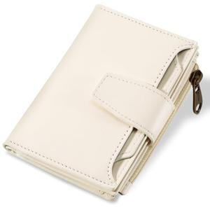 Airkit Small Wallet Women RFID Blocking Soft Leather Bifold Compact Card Holder Wallet for Women with Zipper Coin Pocket 4 ID Window