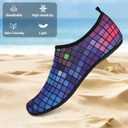 Water Shoes for Womens Mens Barefoot Aqua Yoga Socks for Pool Beach Surf Walking Water Park Boating Sports Water Shoes (7.5-8.5 Women/6-7 Men, Purple)