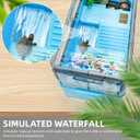 18.1x9.9x9.1 Turtle Tank Kit with Heat Lamp Filter and Wheels Aquatic Turtle Habitat and Aquarium for Small Turtles Hermit Crabs and Frogs Featuring Escape Proof Design and Easy Move Mobility Blue