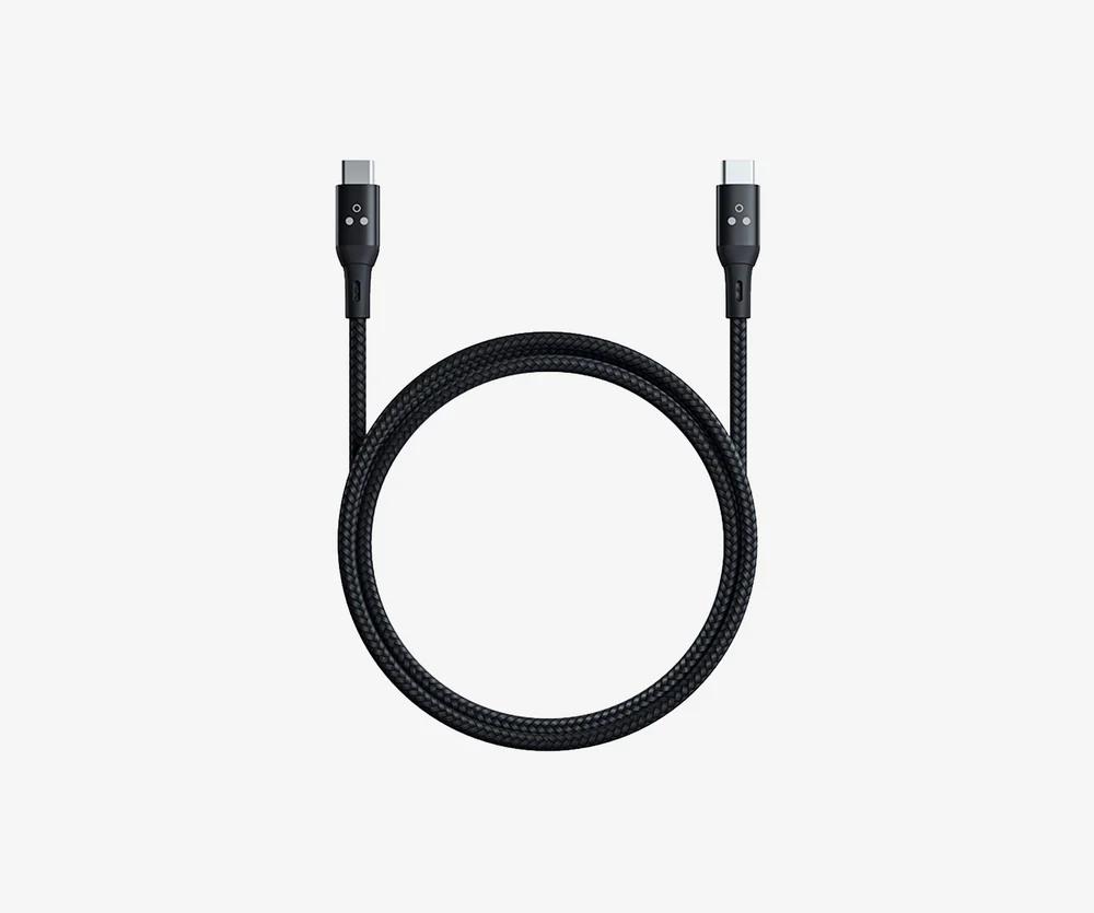 Onylin USB C Cable, [Baab Series] 4 in 1 100W USB C to USB C Cable 5ft Flat Nylon Braided Fast Charging Cord with Data Transfer Combo L/Type C/USB A Port for iPhone iPad MacBook