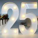Light Up Numbers 25 Sign for Wedding Anniversary, 25th Birthday Party Decorations for Women, 25th Birthday Centerpieces Table Decorations for Men