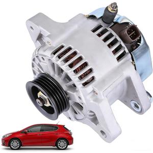 Alternator 80 Amp/12 Volt CW 4 Grooves Pulley Compatible With 2006-2014 for Toyota Yaris L4 1.5L 1497cc Automotive Replacement Alternators 11203 11505 27060-21151 High Output Alternator