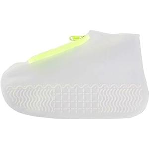 Rainproof Shoe Cover, Women and Men Rubber Shoes Cover Zippers Unisex Reusable Waterproof Shoes Covers White Non Slip Silicone Rain Covers Shoes White, Size : XL