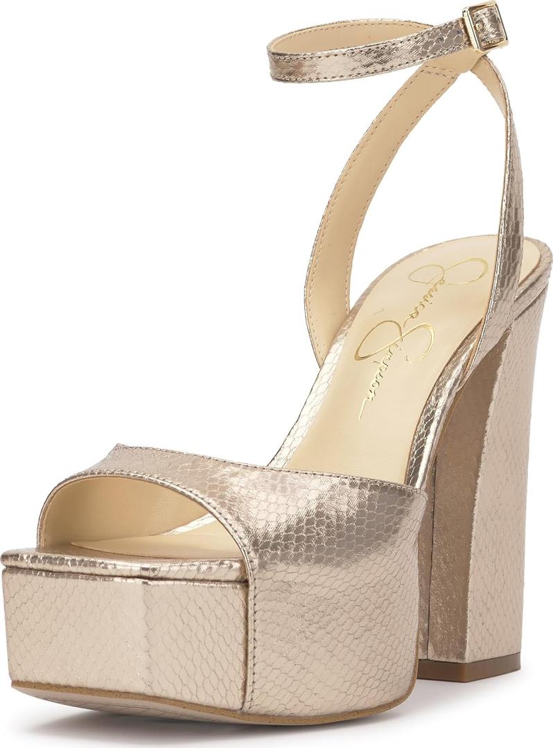 Jessica Simpson Women's Lirio Heeled Sandals (6, Champagne)
