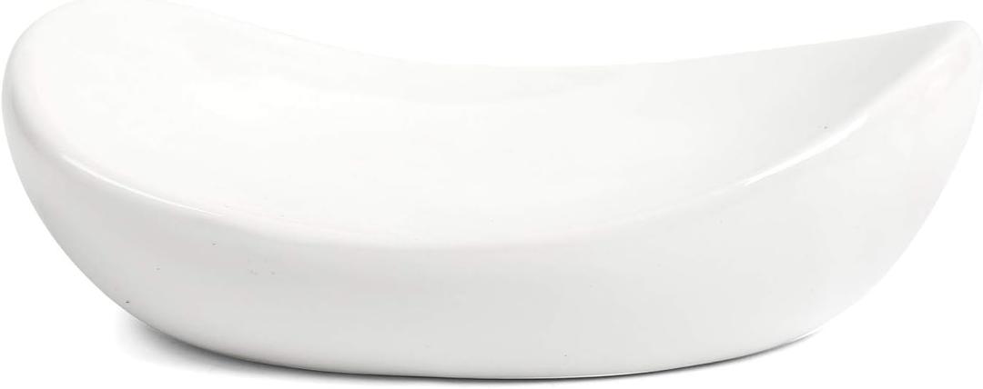 Ceramic Soap Dish Holder, for Bathroom, Tub and Kitchen Sink, White