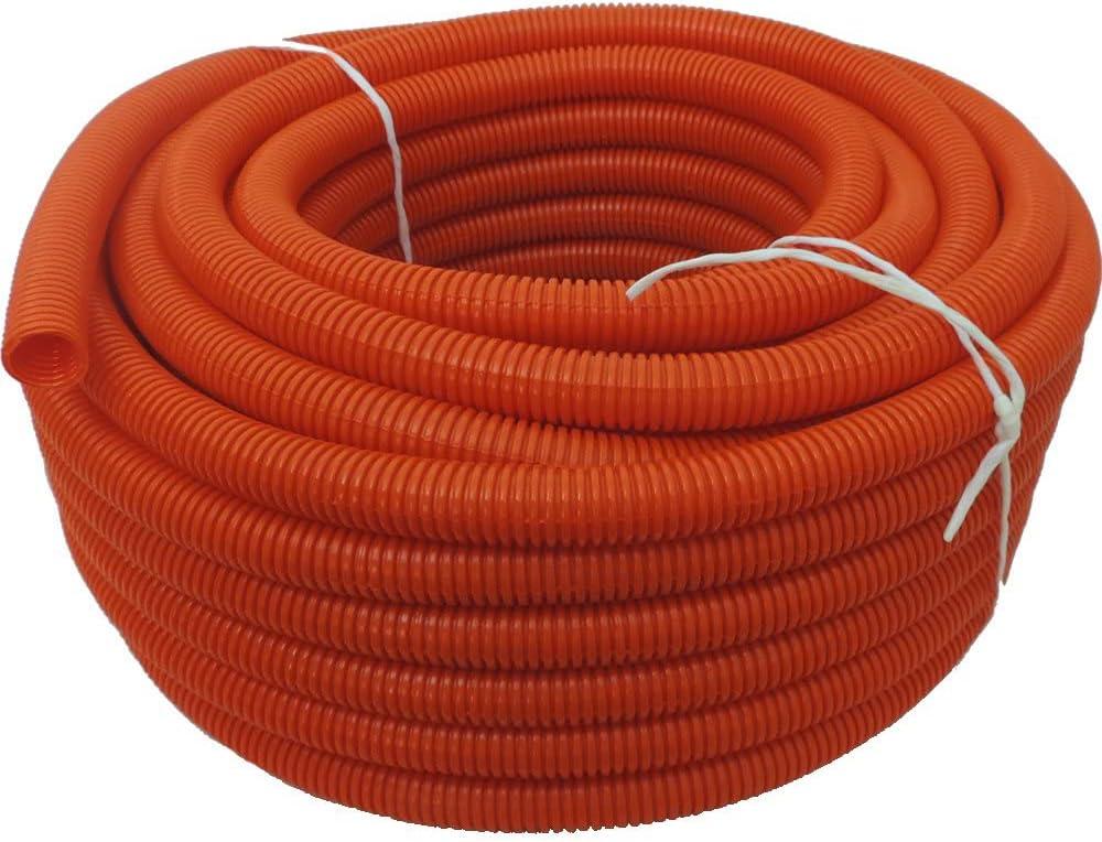 Flexible Polyethylene HDPE Non-Split Corrugated Wire Loom Tubing (Orange, 1" Dia. x 100 ft)