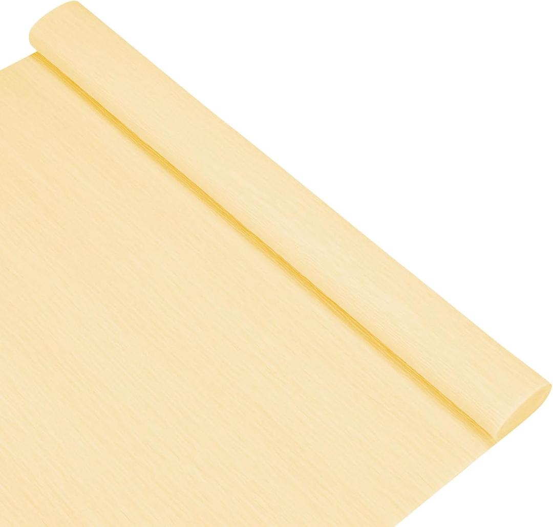 M METERXITY Crepe Paper, 8.2ft x 20 Inch /250 x 50cm Soft Wide Crepe Paper Streamer Sheet, Decorative Craft Streamer for DIY Craft/Flower Making/Decoration [Beige]