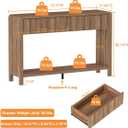 FATORRI Console Sofa Table for Entryway, Wood Foyer Tables for Living Room, Farmhouse Couch Table behinde Sofa with 2 Drawers for Hallway Storage (47.2 inch, Walnut)