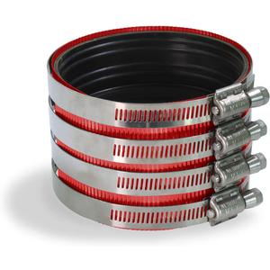 Supply Giant 37622CS No-Hub Coupling Heavy Duty Colored Shield, 4 inch, Red