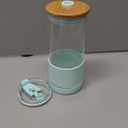 Pandaloo® Glass Cups With Lids and Straws -20 Fl Oz- Perfect Size Iced Coffee Cup - Smoothie Cup With Bamboo Lid and On the go Lid - Glass Tumbler With Straw (1 Count (Pack of 1), Carribean Blue)