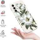 for Samsung Galaxy A15 5G Case Creative Flower Pattern Slim Liquid Silicone Cell Phone Protective for Galaxy A15 5G Cover-Cotton White