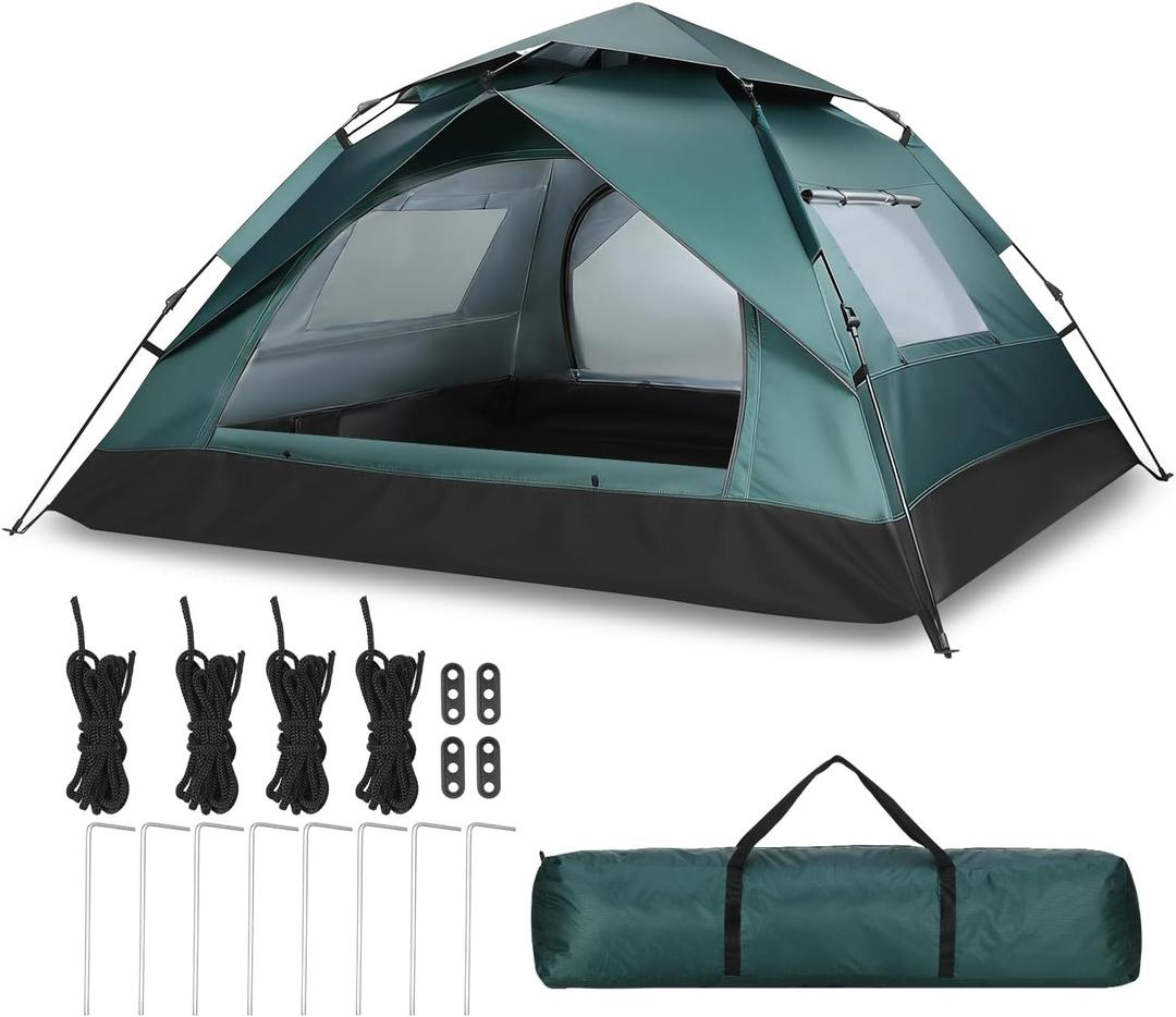 34 Person Dome Camping Tent, Instant Setup Waterproof Tent with Rainfly, 5000MM PU Floor, Breathable Ventilation, Easy Set Up Tent for Camping, Backcountry & Backyard