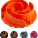 Slow Feeder Dog Bowls Insert, Animire Soft Silicone Slow Eating Dog Food Bowl for Small, Medium and Large Dogs, Compatible with Regular and Elevated Bowls (XL, Orange)