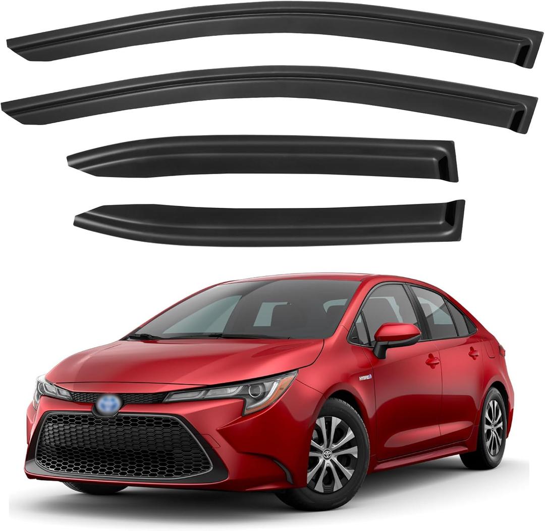 Window Visors Rain Guards Shield for 2019-2026 Toyota Corolla Sedan, Out-Channel Window Vent Wind Deflectors Visors Shades for 19-26 Corolla Sedan