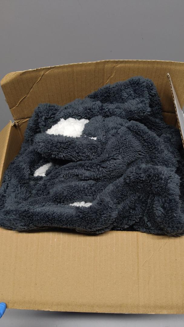 Sunbeam Checker Embossed Sherpa Heated Throw